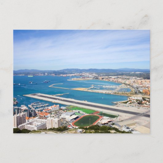 Cityscape en Airport Runway van Gibraltar vanaf Bo Briefkaart (Voorkant)