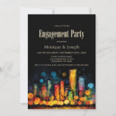 Cityscape Engagement Party Kaart (Voorkant)