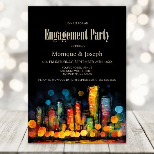 Cityscape Engagement Party Kaart