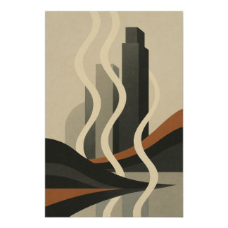Cityscape Fumé - Stad Art Deco Perfect Poster