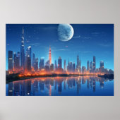 Cityscape Futuristisch Modern Landschap Poster (Voorkant)