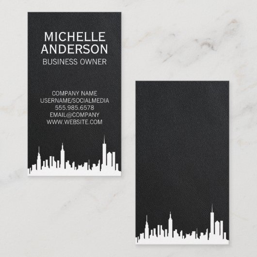 Cityscape | glad leer visitekaartje (Voorkant / Achterkant)