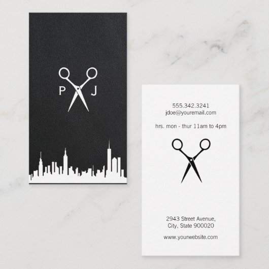 Cityscape | Haarstylist | Kapper visitekaartje (Voorkant / Achterkant)