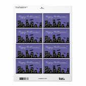 Cityscape Halloween Etiket (Full Sheet)