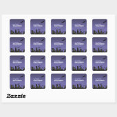 Cityscape Halloween Vierkante Sticker (Vel)
