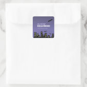 Cityscape Halloween Vierkante Sticker (Tas)