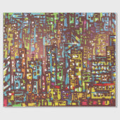 Cityscape hand drawn illustrationart,street,city,s cadeaupapier (Vlak)