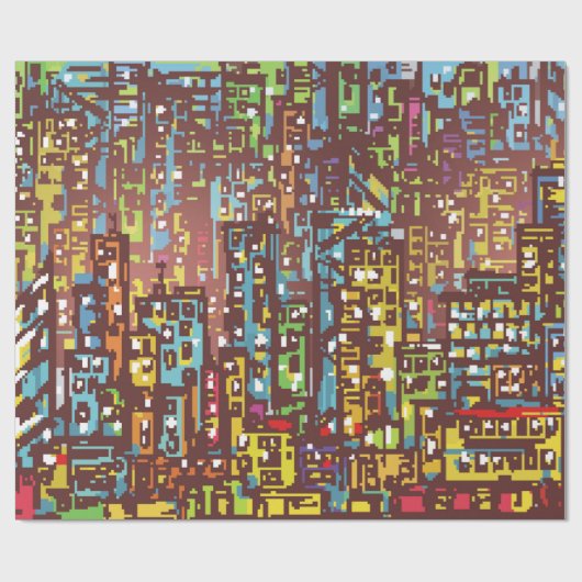 Cityscape hand drawn illustrationart,street,city,s cadeaupapier (Vlak)