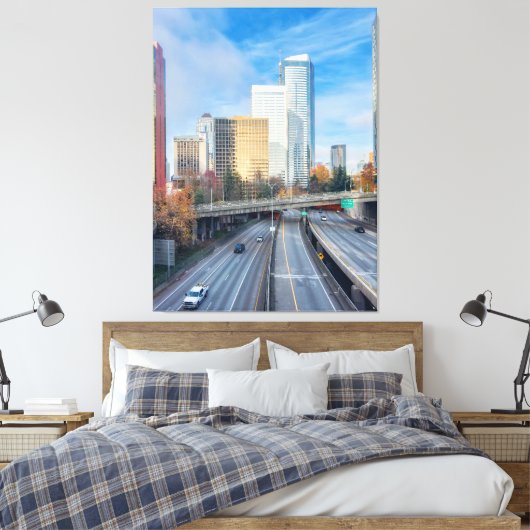 Cityscape Highway Uitzicht Canvas Afdruk (Insitu (Slaapkamer))