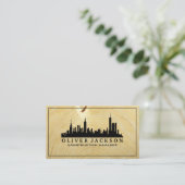 Cityscape | Houtkorrels Visitekaartje (Staand voorkant)