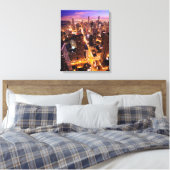 Cityscape in de nacht van Chicago Canvas Afdruk (Insitu (Slaapkamer))