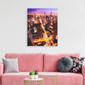Cityscape in de nacht van Chicago Canvas Afdruk (Insitu (Woonkamer))