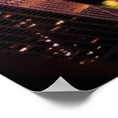Cityscape in de nacht van Chicago Poster (Hoek)