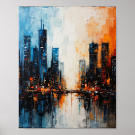 Cityscape in Dual Tones Poster