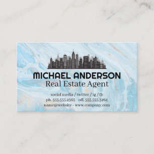 Cityscape Logo   Blauwe marmer Visitekaartje