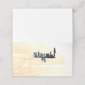 Cityscape London Painted Landscape Wedding Plaatskaartje (Buitenkant ongevouwen)