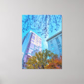 Cityscape met Herfst Foliage Canvas Afdruk (Voorkant)