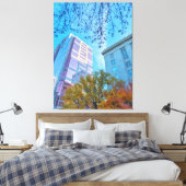 Cityscape met Herfst Foliage Canvas Afdruk (Insitu (Slaapkamer))