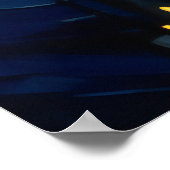 Cityscape met maanlicht poster (Hoek)
