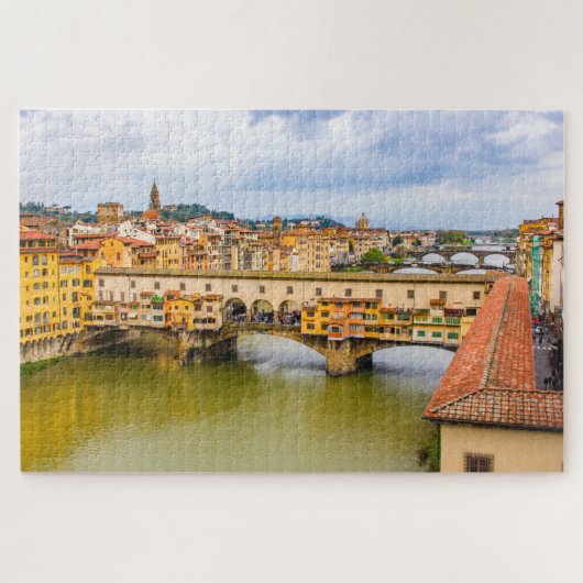 Cityscape met Ponte Vecchio, Florence, Italië Legpuzzel (Horizontaal)