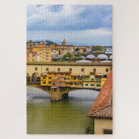 Cityscape met Ponte Vecchio, Florence, Italië Legpuzzel (Verticaal)