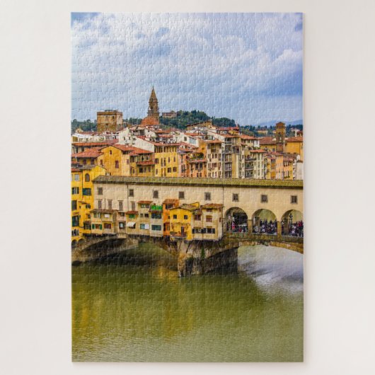 Cityscape met Ponte Vecchio, Florence, Italië Legpuzzel (Verticaal)