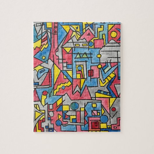 Cityscape-Modern Bauhaus Geometric Art Legpuzzel (Verticaal)