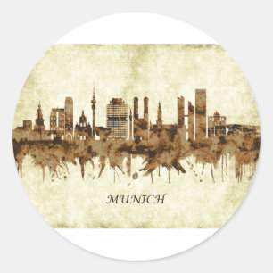 Cityscape München Duitsland Ronde Sticker