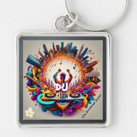 Cityscape Musical Flow Sleutelhanger (Voorkant)