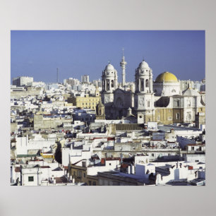Cityscape of Cadiz, Spanje Poster