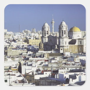 Cityscape of Cadiz, Spanje Vierkante Sticker