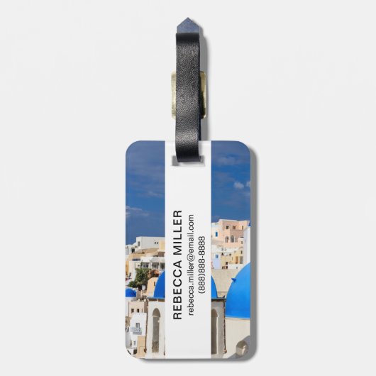 Cityscape of Santorini, Griekenland Bagagelabel (Achterkant verticaal)