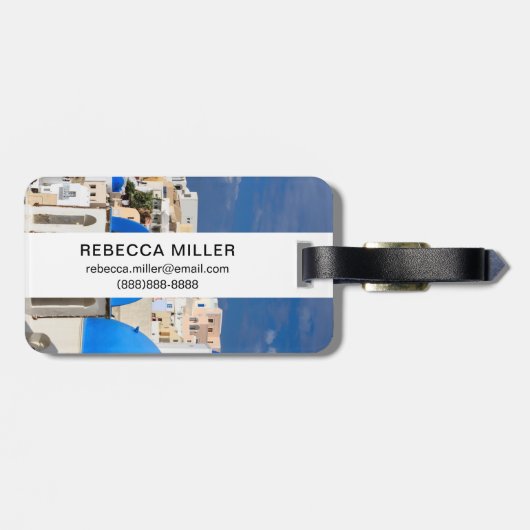 Cityscape of Santorini, Griekenland Bagagelabel (Achterkant horizontaal)