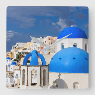 Cityscape of Santorini, Griekenland Vierkante Klok