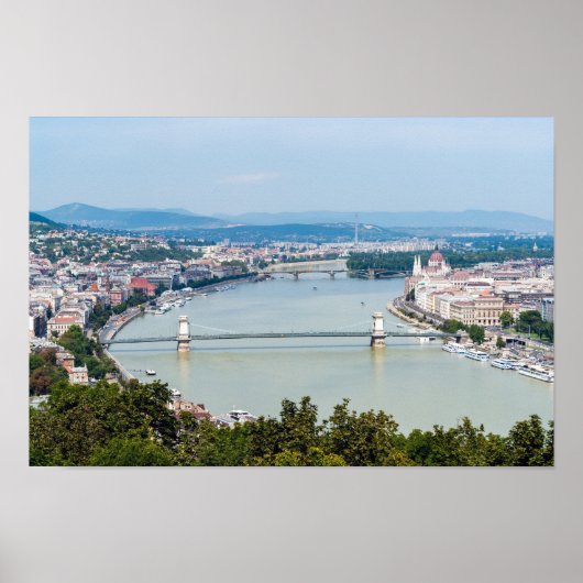 Cityscape of the Donau in Budapest - Hongarije Poster (Voorkant)