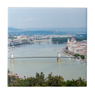 Cityscape of the Donau in Budapest - Hongarije Tegeltje