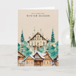 Cityscape op Kraft-kerstkaart Kaart