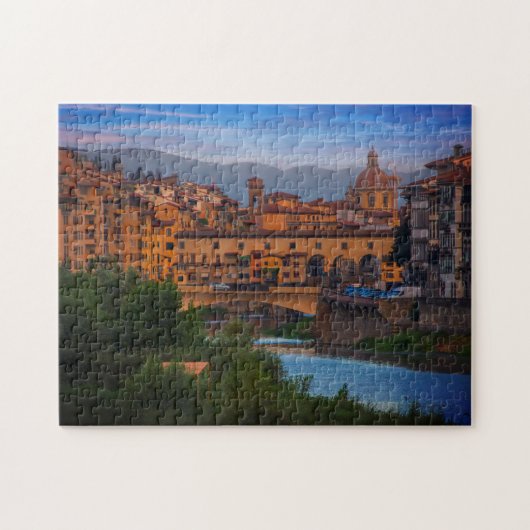 Cityscape Ponte Vecchio, Florence, Toscane, Italië Legpuzzel (Horizontaal)