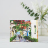 Cityscape Puerto de Morgan op Gran Canaria. Verf. Briefkaart (Staand voorkant)