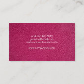 Cityscape Real Estate Agent | Roze leder Visitekaartje (Achterkant)