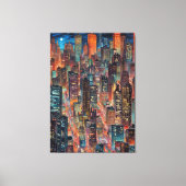 Cityscape 's nachts Canvas Print (Voorkant)