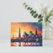 Cityscape San Francisco Briefkaart (Staand voorkant)