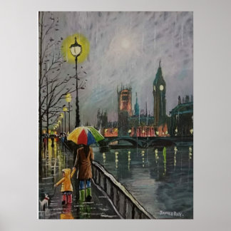 Cityscape schilderij poster