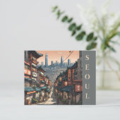 Cityscape  Seoul Zuid-Korea Reizen Aziatisch Briefkaart (Staand voorkant)