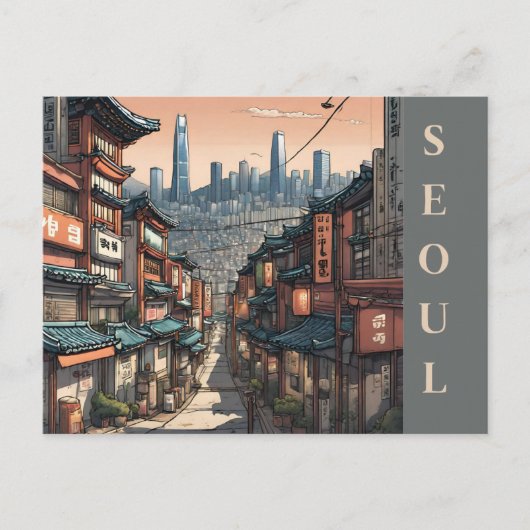 Cityscape  Seoul Zuid-Korea Reizen Aziatisch Briefkaart (Voorkant)