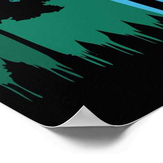 Cityscape Silhouette Seizoenen Poster (Hoek)