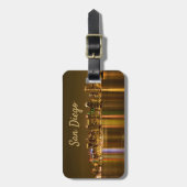 Cityscape Skyline Night California San Diego Bagagelabel (Voorkant verticaal)