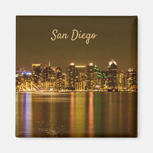 Cityscape Skyline Night California San Diego Magneet (Voorkant)