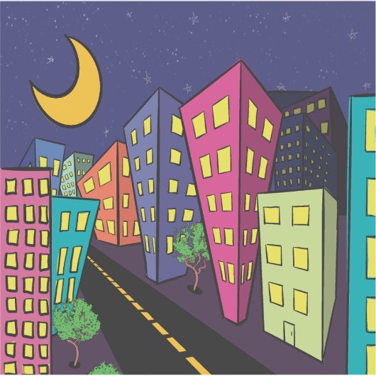 Cityscape Sticker (Voorkant)