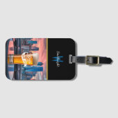 Cityscape Sunset Bier Bagagelabel (Voorkant (horizontaal))